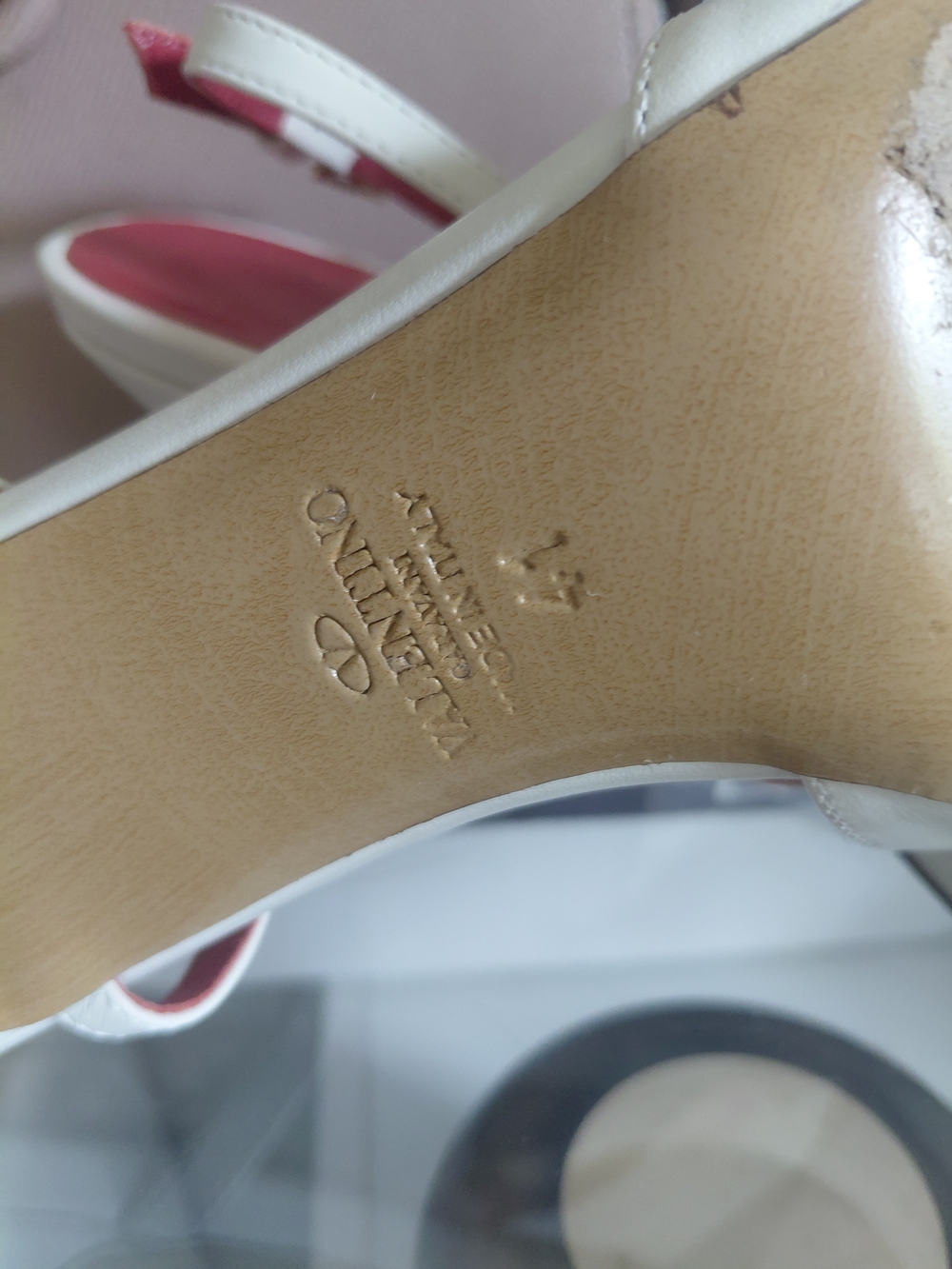 Valentino Garavani White Leather Slingback Heels
